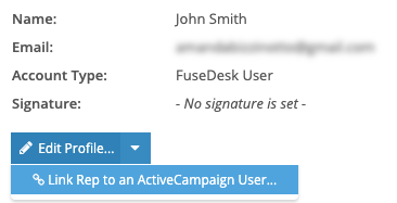 Link an ActiveCampaign User to a FuseDesk Rep