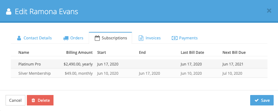 CRM Subscriptions for Contacts in FuseDesk