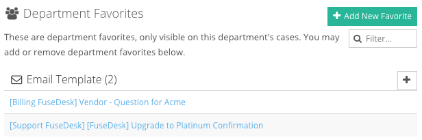 FuseDesk Department Favorites
