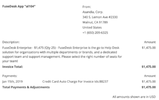 FuseDesk Invoice