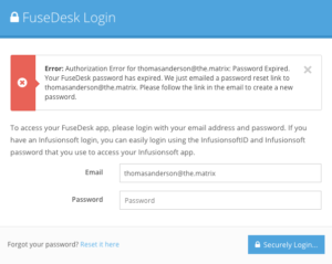 FuseDesk Password Expired