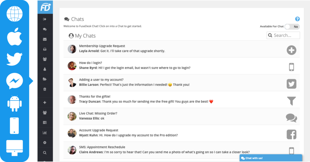 Live Chat on Desktop, Mobile, and More with FuseDesk