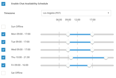 Scheduled Live Chat Availability