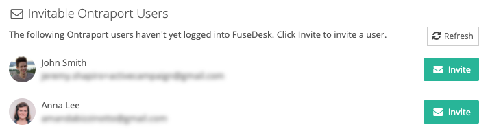 Invitable Ontraport Users in FuseDesk