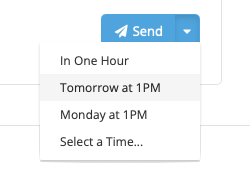 Choosing a time for a Scheduled Email to send on a FuseDesk support ticket